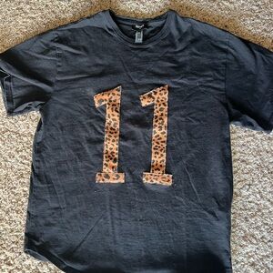 Handmade #11 cheetah print shirt